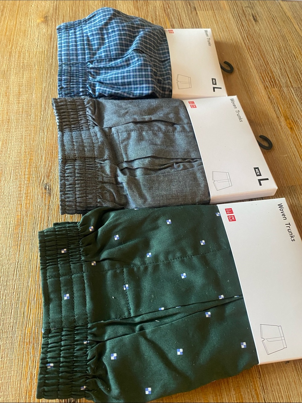 Uniqlo 100% Cotton Woven Trunk Boxers Set of 3 - Picture 3 of 3